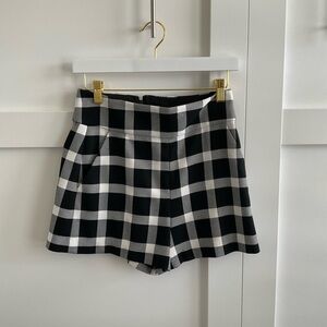 Alice + Olivia Checkered Black and White Shorts